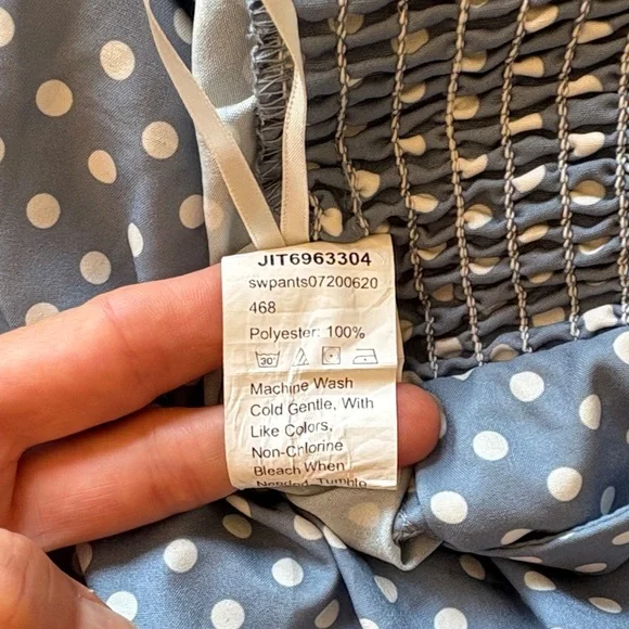 SHEIN Blue and White Polka Dot Pants - Picture 7 of 12